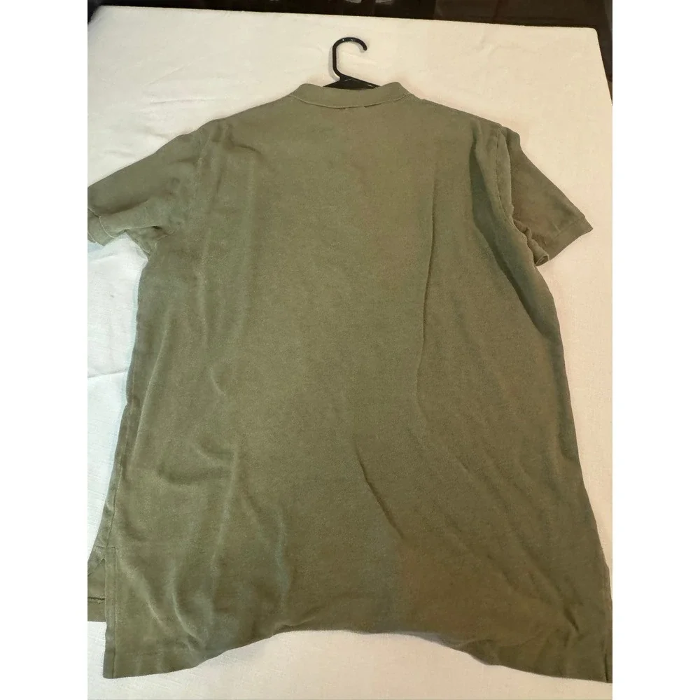 Polo Ralph Lauren Mens Large Olive Green Short Sleeve Pique Polo Shirt Red Pony